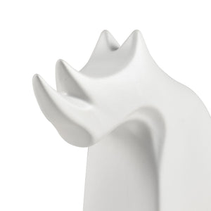 Atlas Serengeti Modern Safari Decor - Stylish White Earthenware Elephant Accent for Home Interiors Serengeti Rhino Sculpture AC11580-01