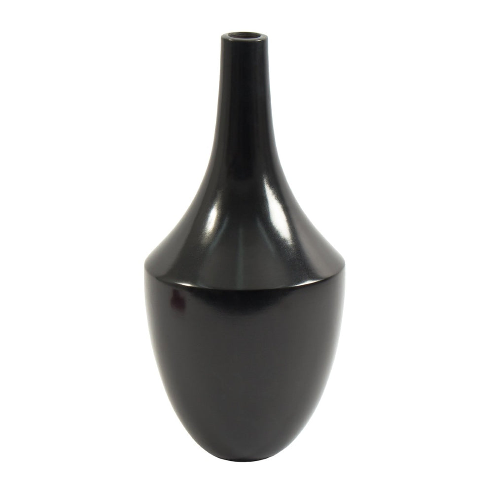 Atlas Shadow Vase - Handcrafted Earthenware with Polished Smoky Black Finish for Modern Elegance Extra Large Black AC11581-01