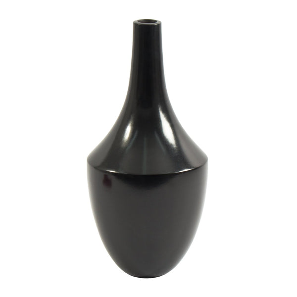 Atlas Shadow Vase - Handcrafted Earthenware with Polished Smoky Black Finish for Modern Elegance Extra Large Black AC11581-01
