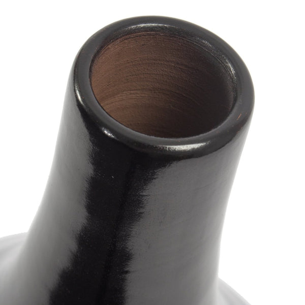 Atlas Shadow Vase - Handcrafted Earthenware with Polished Smoky Black Finish for Modern Elegance Extra Large Black AC11581-01