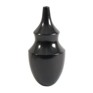 Atlas Shadow Vase - Handcrafted Earthenware with Polished Smoky Black Finish for Modern Elegance Large Black AC11582-01
