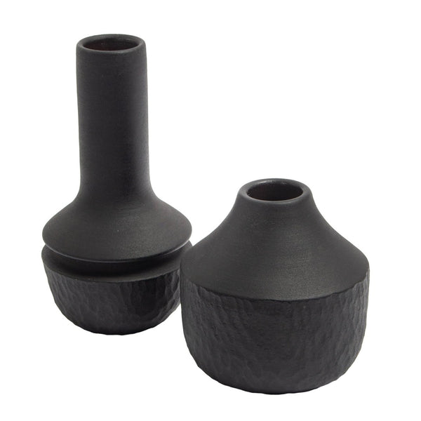 Atlas Shadow Vase - Handcrafted Minimalist Accent for Modern Décor, Ideal for Stylish Home Interiors Medium Matte Black AC11583-01