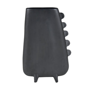 Atlas Sharpe Vase - Modern Black Earthenware Accent with Sculptural Design for Stylish Home Decor AC11588-01