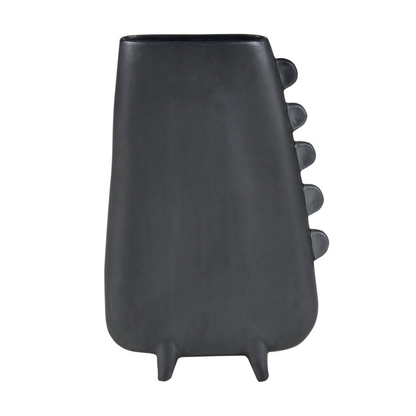Atlas Sharpe Vase - Modern Black Earthenware Accent with Sculptural Design for Stylish Home Decor AC11588-01