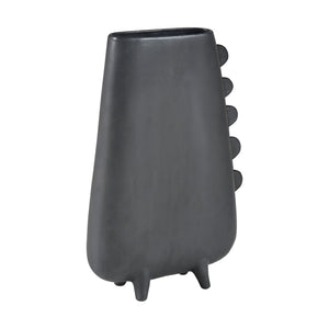 Atlas Sharpe Vase - Modern Black Earthenware Accent with Sculptural Design for Stylish Home Decor AC11588-01