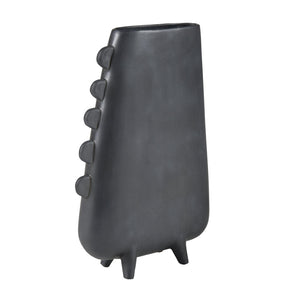 Atlas Sharpe Vase - Modern Black Earthenware Accent with Sculptural Design for Stylish Home Decor AC11588-01