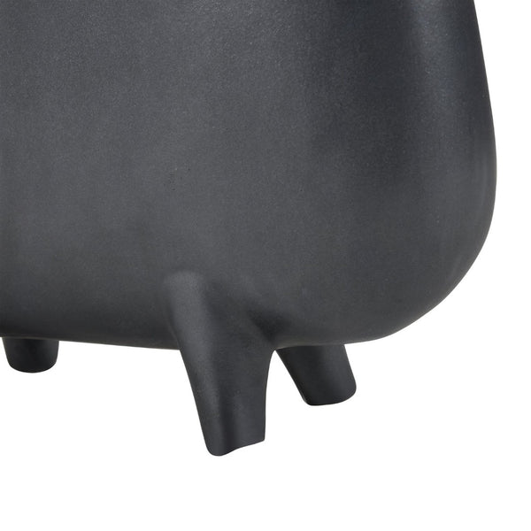 Atlas Sharpe Vase - Modern Black Earthenware Accent with Sculptural Design for Stylish Home Decor AC11588-01