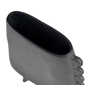 Atlas Sharpe Vase - Modern Black Earthenware Accent with Sculptural Design for Stylish Home Decor AC11588-01