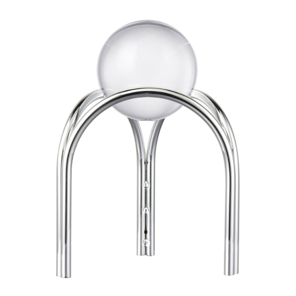 Atlas Sibyl Orb Stand Set of 2 - Elegant Silver Tripod Bases with Detachable Glass Orbs for Modern Décor AC11591-01S