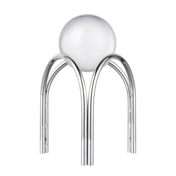 Atlas Sibyl Orb Stand Set of 2 - Elegant Silver Tripod Bases with Detachable Glass Orbs for Modern Décor AC11591-01S