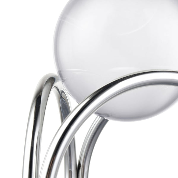 Atlas Sibyl Orb Stand Set of 2 - Elegant Silver Tripod Bases with Detachable Glass Orbs for Modern Décor AC11591-01S