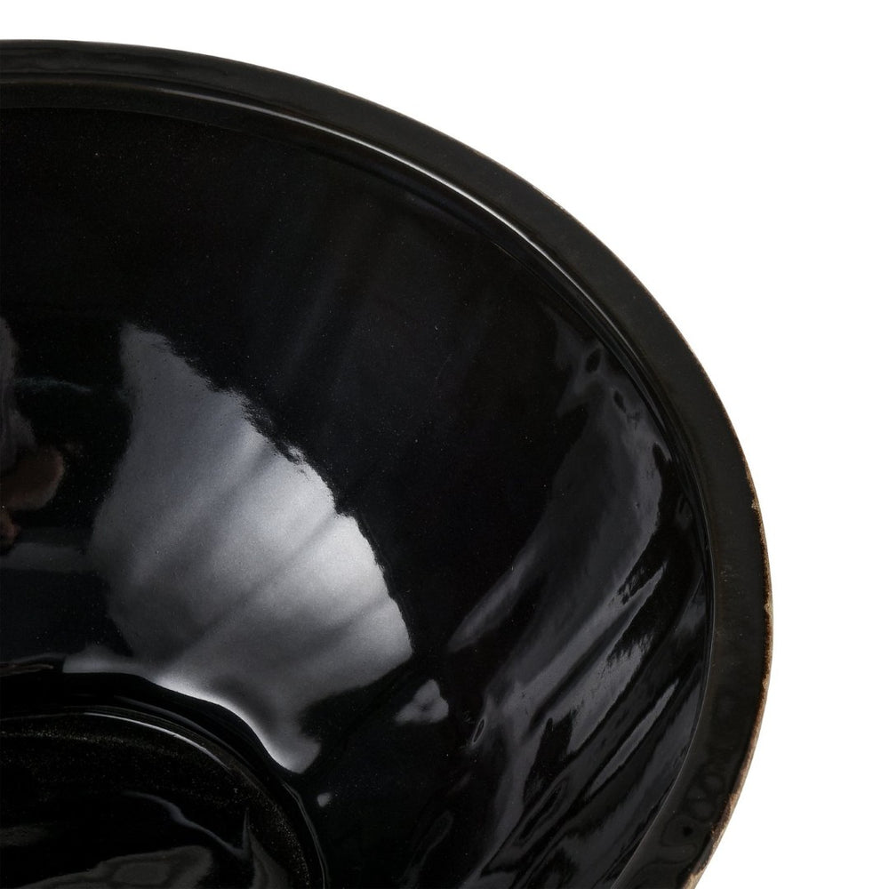Atlas Simone Bowl - Striking Black Earthenware with Abstract Design for Serving & Stylish Decor Accents AC11592-01