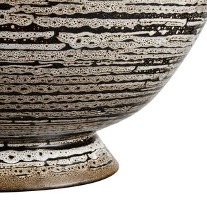 Atlas Simone Bowl - Striking Black Earthenware with Abstract Design for Serving & Stylish Decor Accents AC11592-01