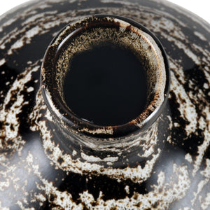 Atlas Simone Vase - Sculptural Earthenware with Striking Black Spiral Finish for Modern Home Decor Small Black AC11594-01