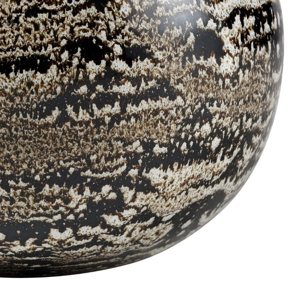Atlas Simone Vase - Sculptural Earthenware with Striking Black Spiral Finish for Modern Home Decor Small Black AC11594-01