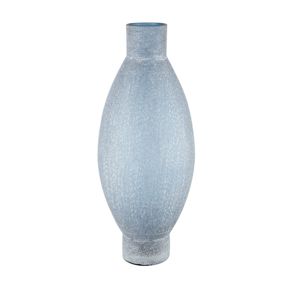Atlas Skye Frosted Glass Vase - Ice Blue Coastal Decor for Modern Interiors, Perfect for Single-Stem Displays AC11595-01