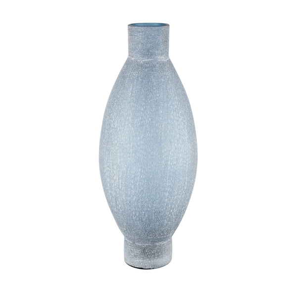 Atlas Skye Frosted Glass Vase - Ice Blue Coastal Decor for Modern Interiors, Perfect for Single-Stem Displays AC11595-01