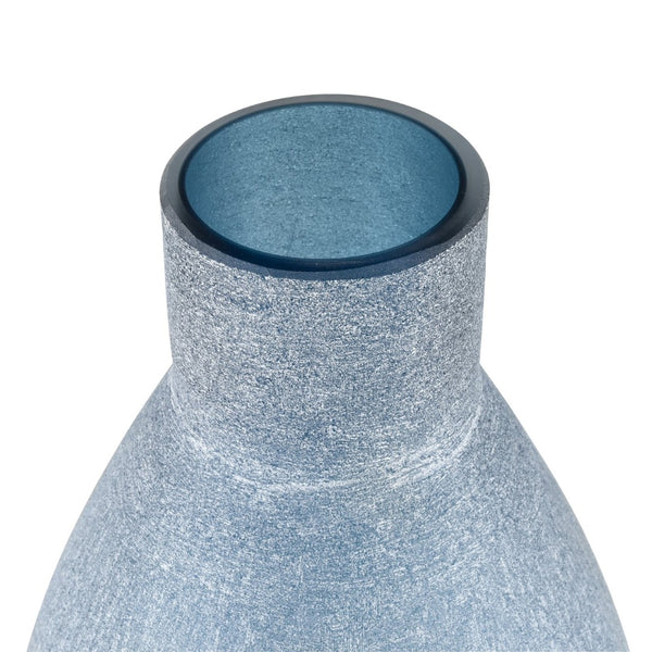 Atlas Skye Frosted Glass Vase - Ice Blue Coastal Decor for Modern Interiors, Perfect for Single-Stem Displays AC11595-01