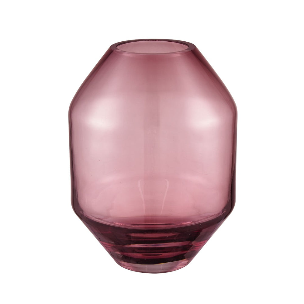 Atlas Sofia Vase - Striking Geometric Glass Decor in Rich Bordeaux for Elegant Home Accents and Displays Large AC11597-01