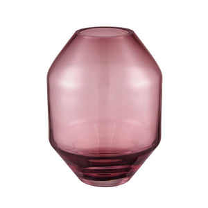 Atlas Sofia Vase - Striking Geometric Glass Decor in Rich Bordeaux for Elegant Home Accents and Displays Large AC11597-01