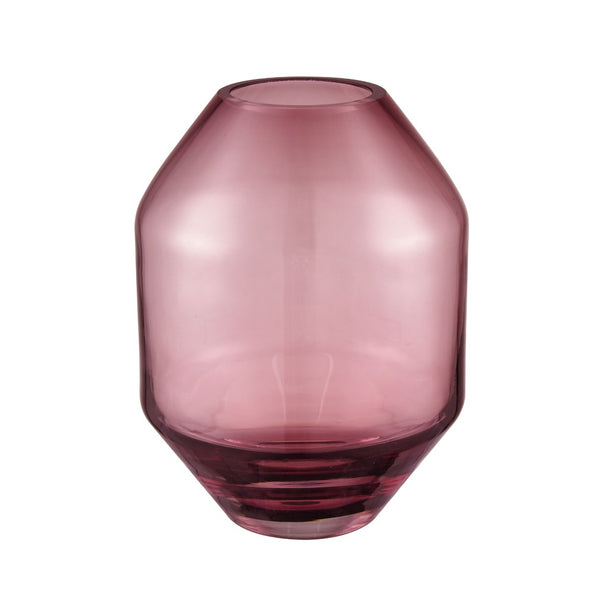 Atlas Sofia Vase - Striking Geometric Glass Decor in Rich Bordeaux for Elegant Home Accents and Displays Large AC11597-01