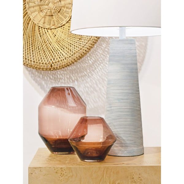 Atlas Sofia Vase - Striking Geometric Glass Decor in Rich Bordeaux for Elegant Home Accents and Displays Large AC11597-01