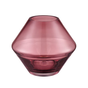 Atlas Sofia Vase - Striking Geometric Glass Decor in Rich Bordeaux for Elegant Home Accents and Displays Small AC11598-01