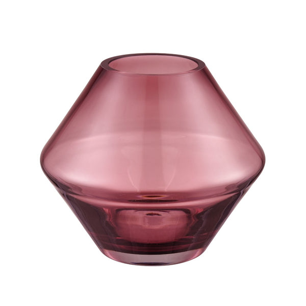 Atlas Sofia Vase - Striking Geometric Glass Decor in Rich Bordeaux for Elegant Home Accents and Displays Small AC11598-01