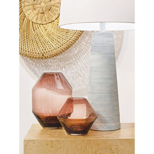 Atlas Sofia Vase - Striking Geometric Glass Decor in Rich Bordeaux for Elegant Home Accents and Displays Small AC11598-01