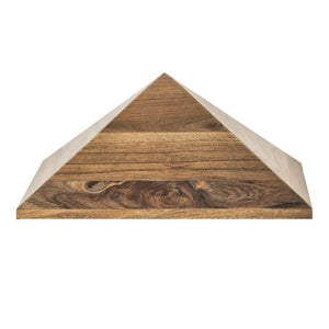 Atlas Sollis Decorative Object - Chic Beige Mango Wood Pyramid for Modern Accent & Home Styling AC11599-01