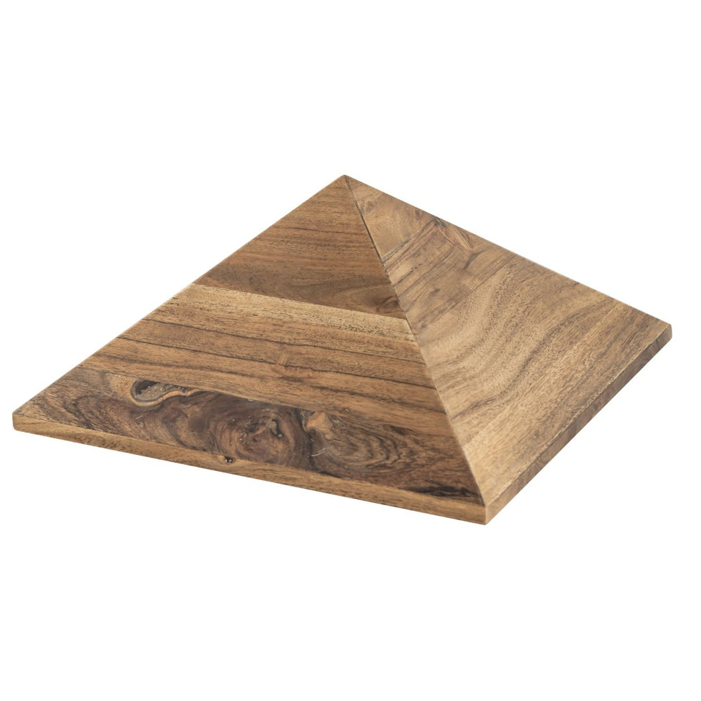 Atlas Sollis Decorative Object - Chic Beige Mango Wood Pyramid for Modern Accent & Home Styling AC11599-01