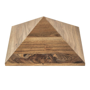 Atlas Sollis Decorative Object - Chic Beige Mango Wood Pyramid for Modern Accent & Home Styling AC11599-01