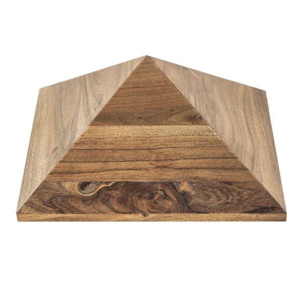 Atlas Sollis Decorative Object - Chic Beige Mango Wood Pyramid for Modern Accent & Home Styling AC11599-01