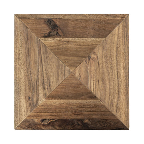 Atlas Sollis Decorative Object - Chic Beige Mango Wood Pyramid for Modern Accent & Home Styling AC11599-01