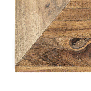 Atlas Sollis Decorative Object - Chic Beige Mango Wood Pyramid for Modern Accent & Home Styling AC11599-01