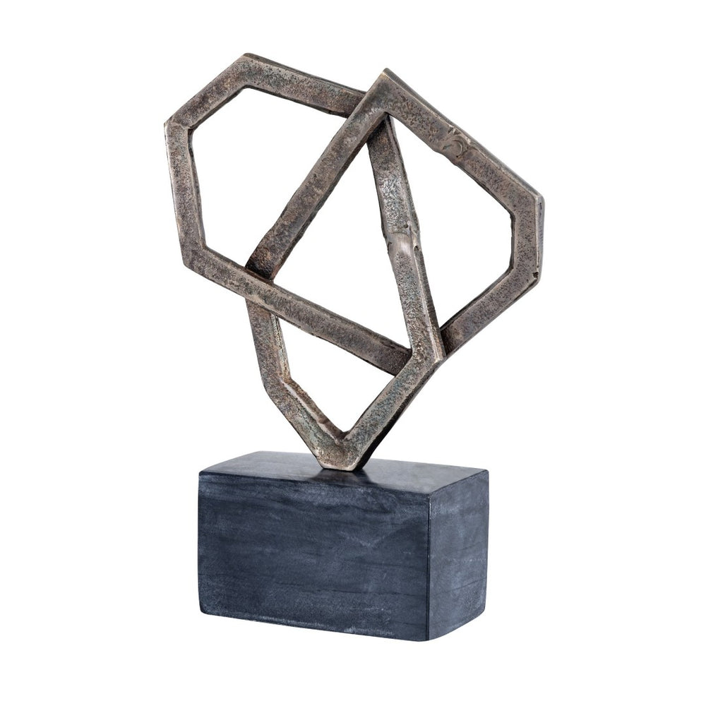 Atlas Spade Object - Antique Bronze Metal Sculpture with Marble Base for Timeless Home Elegance & Style AC11601-01