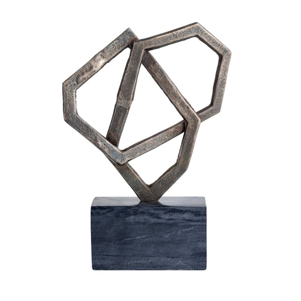Atlas Spade Object - Antique Bronze Metal Sculpture with Marble Base for Timeless Home Elegance & Style AC11601-01