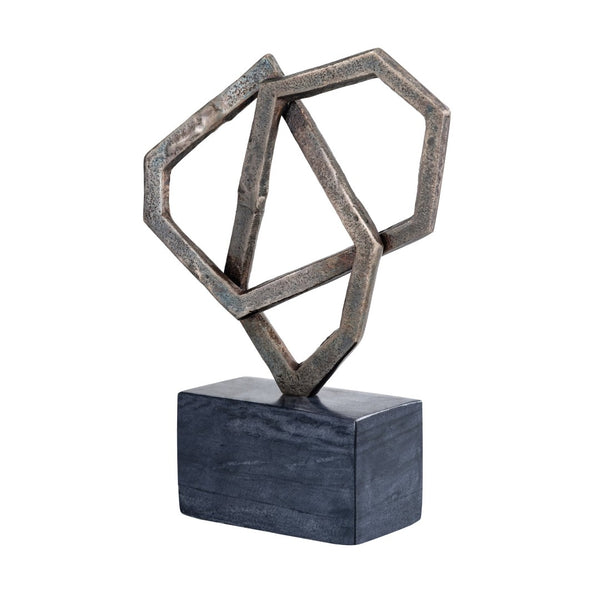 Atlas Spade Object - Antique Bronze Metal Sculpture with Marble Base for Timeless Home Elegance & Style AC11601-01