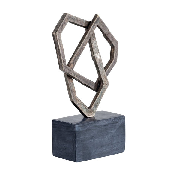Atlas Spade Object - Antique Bronze Metal Sculpture with Marble Base for Timeless Home Elegance & Style AC11601-01