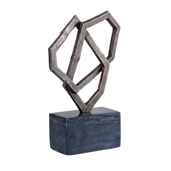 Atlas Spade Object - Antique Bronze Metal Sculpture with Marble Base for Timeless Home Elegance & Style AC11601-01