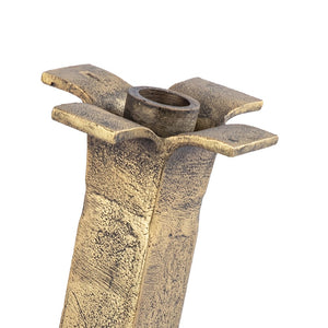 Atlas Splay Candleholder - Midcentury Minimalist Design in Antique Brass for Elegant Home Decor Statements Medium Aged Brass AC11605-01