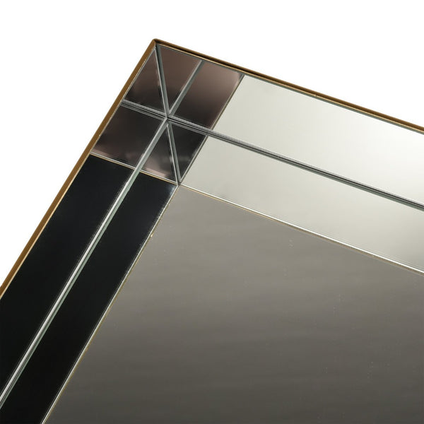 Atlas Split Decorative Box - Modern Acrylic and Brass Accent with Mirrored Interior for Stylish Storage Square AC11607-01