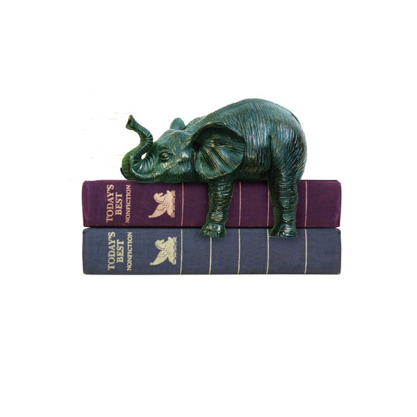 Atlas Sprawling Elephant Bookends Set of 2 – Elegant Aged Bronze Decor for Bookshelves & Collectibles AC11609-01S