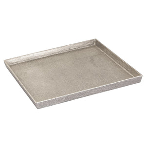 Atlas Square Linen Texture Tray Set of 2 - Elegant Antique Nickel Nesting Trays for Home Décor & Organization AC11611-02S
