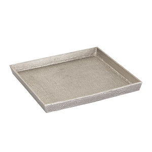 Atlas Square Linen Texture Tray Set of 2 - Elegant Antique Nickel Nesting Trays for Home Décor & Organization AC11611-02S