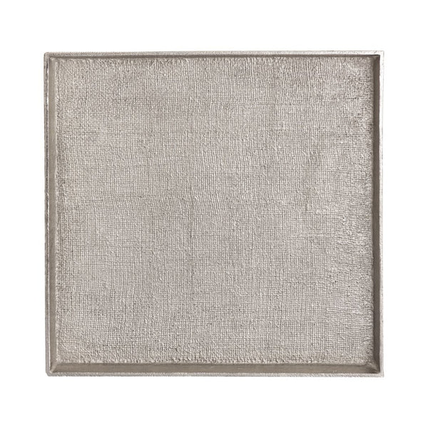 Atlas Square Linen Texture Tray Set of 2 - Elegant Antique Nickel Nesting Trays for Home Décor & Organization AC11611-02S