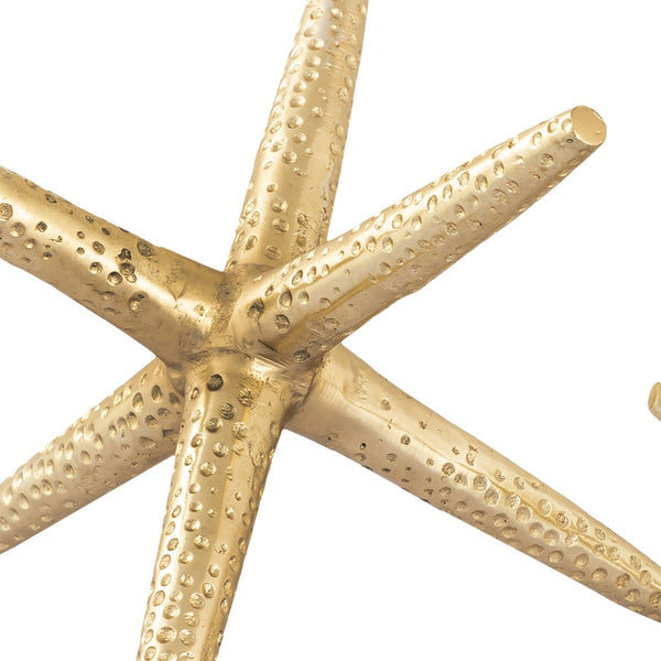 Atlas Star Jacks Decorative Object Set - Oversized Sculptural Accents in Metallic Champagne for Modern Decor AC11614-01S