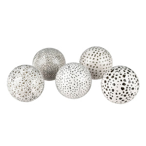 Atlas Stassi Orbs - Hand-Painted Ceramic Set of 5 for Modern Home Decor & Stylish Centerpieces AC11615-01S