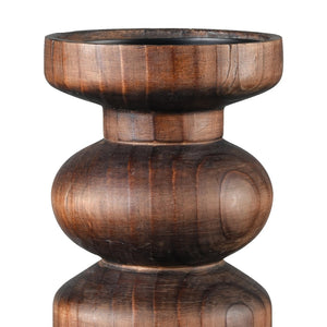 Atlas Stilton Candleholder Set of 3 - Sculptural Pillar Holders with Wood & Metal for Stylish Displays AC11617-01S