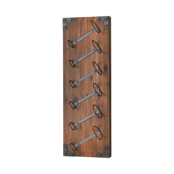 Atlas Stilton Wine Rack - Rustic Wall-Mounted Storage for Kitchen & Bar, Stylish Wood & Iron Design AC11618-01